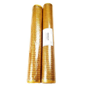 Premium Mesh Ribbon Adult's Home Decor Gold 21" X 30ft Wreath Holiday Metallic